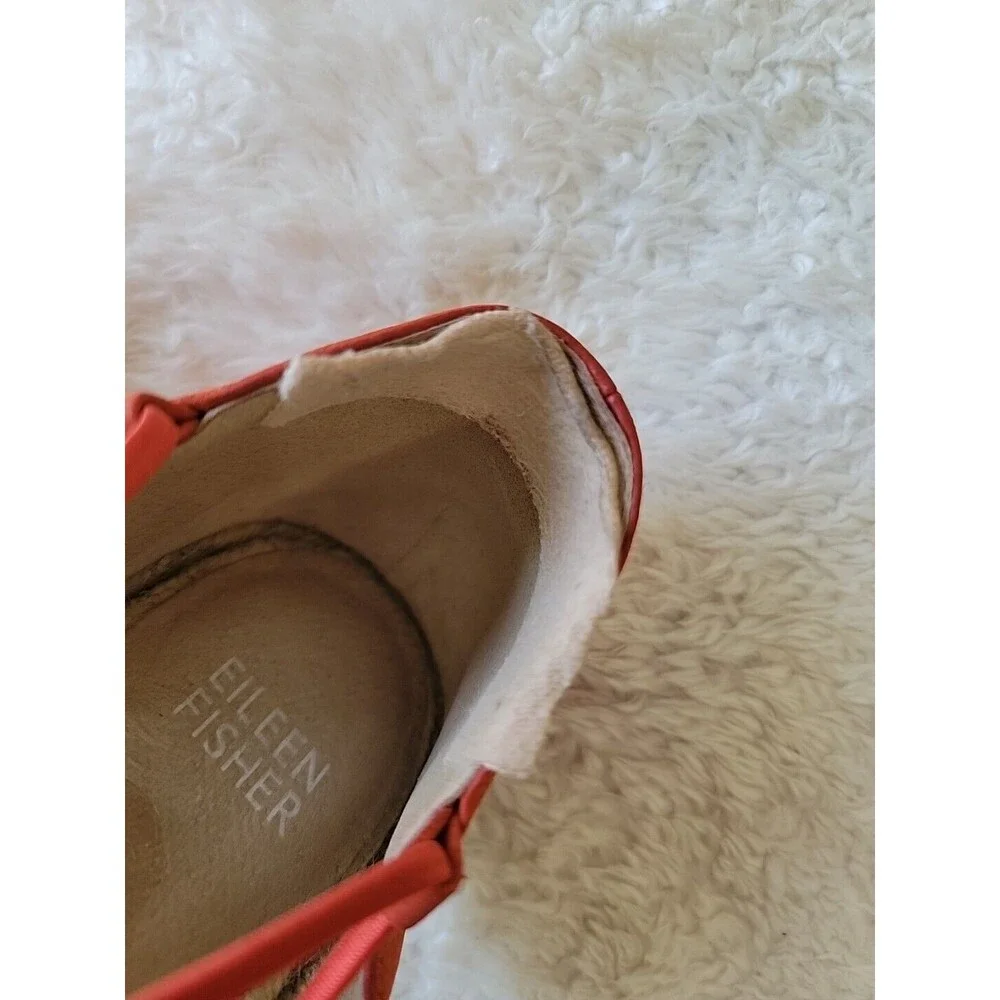 Eileen Fisher Shoes LEE Rust Nubuck‎ Leather D'Orsay Espadrilles Flats Size 8